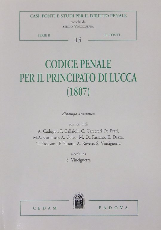 Codice penale per il Principato di Lucca (1807). Con scritti … | Immagine Gallery 2