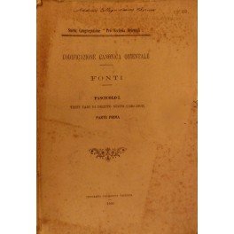 Codificazione canonica orientale. Fonti. Fascicolo I - Fascicolo II - …