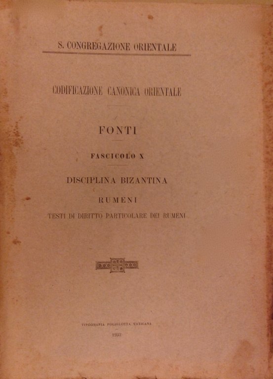 Codificazione canonica orientale. Fonti. Fascicolo X - Disciplina bizantina. Rumeni. … | Immagine Gallery 2