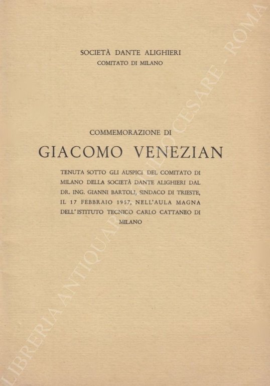 Commemorazione di Giacomo Venezian tenuta sotto gli auspici del Comitato … | Immagine Gallery 2