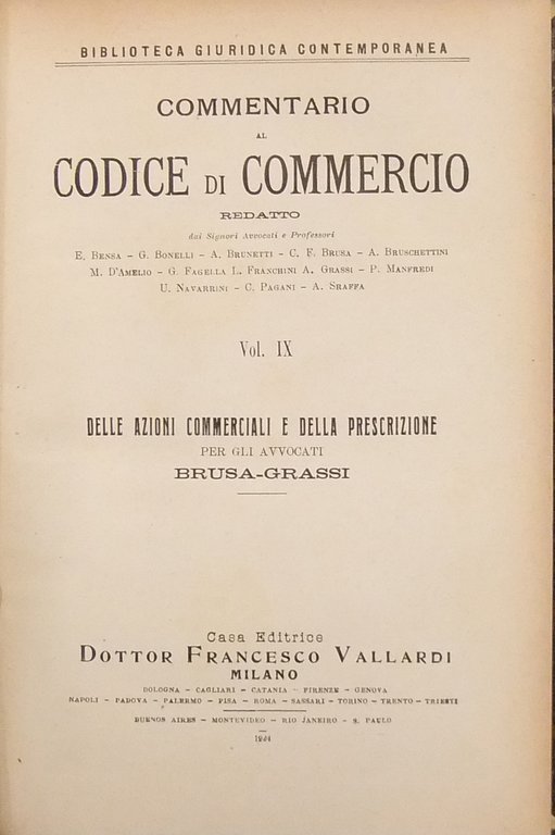 Commentario al Codice di commercio. Vol. I - L. Franchi … | Immagine Gallery 3