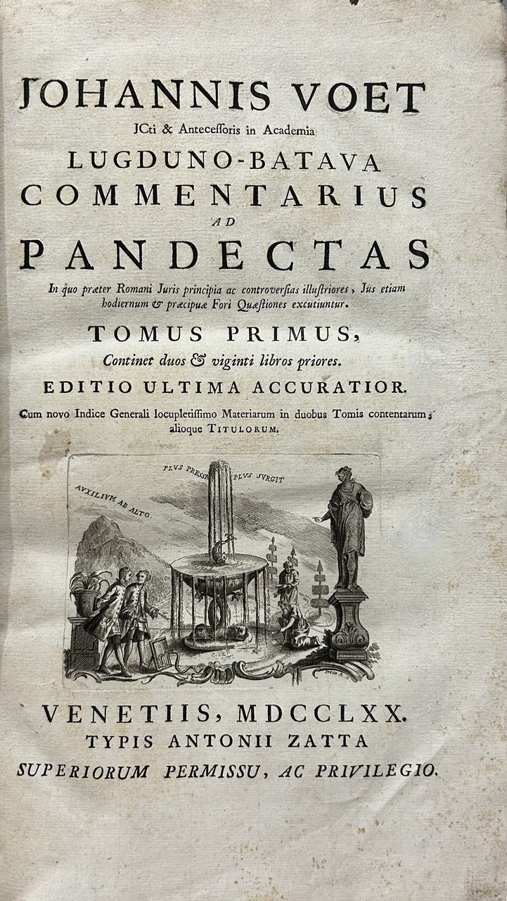 Commentarius ad Pandectas. In quo praeter Romani Juris principia ac … | Immagine principale