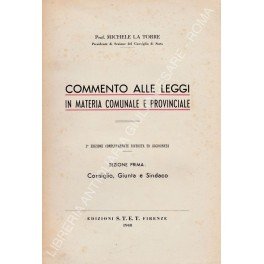 Commento alle leggi in materia comunale e provinciale