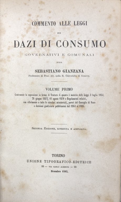 Commento alle leggi sui dazi di consumo governativi e comunali | Immagine Gallery 2