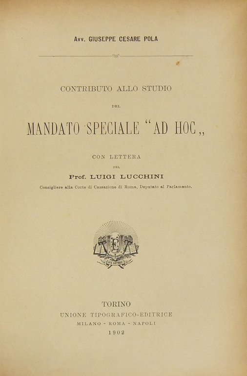 Contributo allo studio del mandato speciale ad hoc. Con lettera … | Immagine Gallery 2
