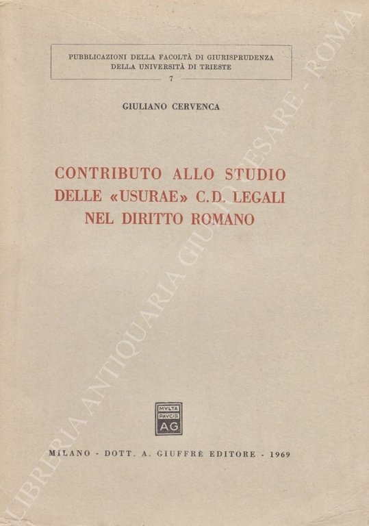 Contributo allo studio delle "usurae" c.d. legali nel diritto romano | Immagine Gallery 2