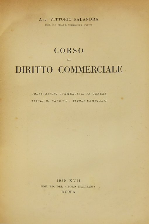 Corso di diritto commerciale. Obbligazioni commerciali in genere, titoli di … | Immagine Gallery 2