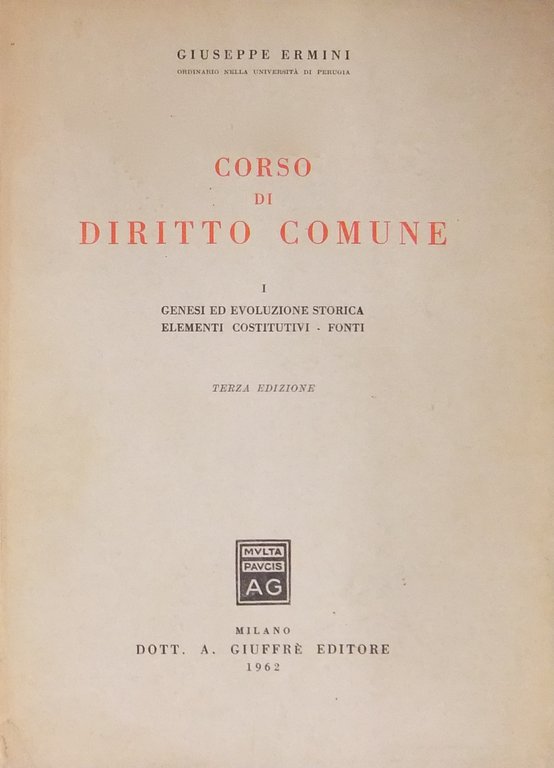 Corso di diritto comune. Vol. I (unico pubblicato) - Genesi … | Immagine Gallery 2