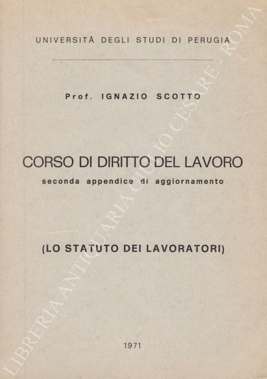 Corso di diritto del lavoro. Seconda appendice di aggiornamento. (Lo … | Immagine Gallery 2