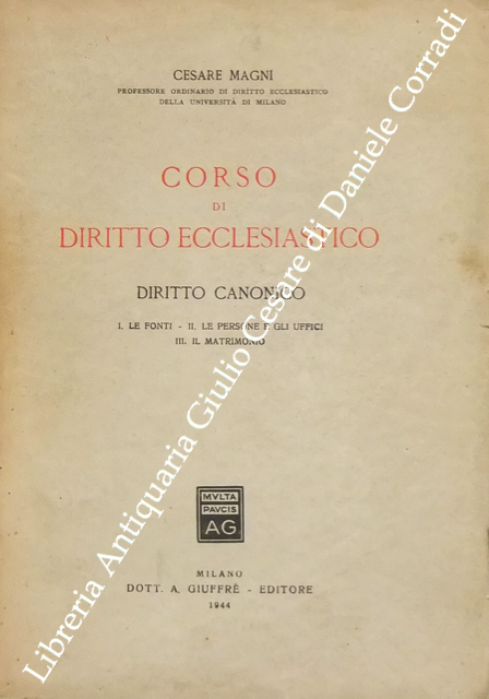 Corso di diritto ecclesiastico. Diritto canonico. I - Le fonti; … | Immagine Gallery 2