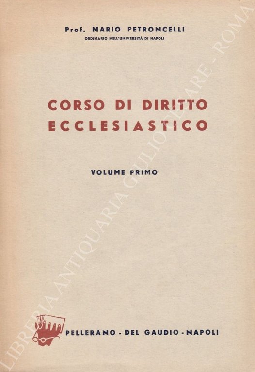 Corso di diritto ecclesiastico. Vol. I (unico pubblicato) | Immagine Gallery 2