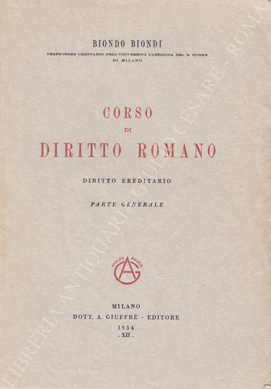 Corso di diritto romano. Diritto ereditario; Parte generale | Immagine Gallery 2
