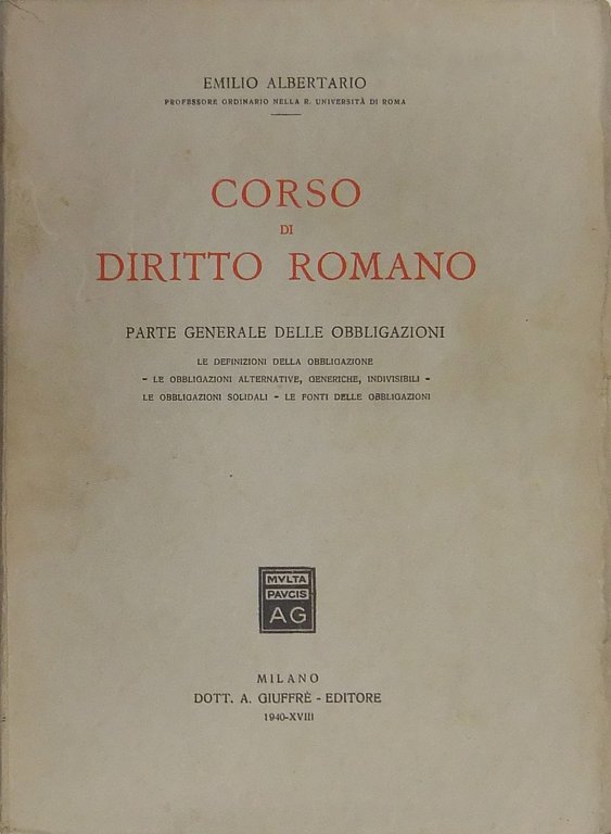 Corso di diritto romano. Parte generale delle obbligazioni. Le definizioni … | Immagine Gallery 2