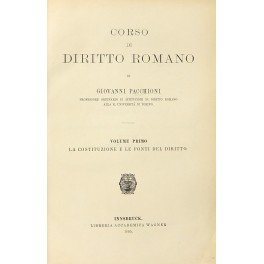 Corso di diritto romano. Vol. I - La costituzione e … | Immagine principale