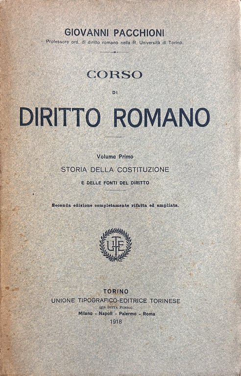 Corso di diritto romano. Vol. I - Storia della costituzione … | Immagine Gallery 2