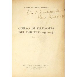 Corso di filosofia del diritto 1941-1942