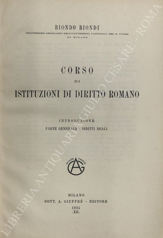 Corso di istituzioni di diritto romano. Vol. I - Introduzione. … | Immagine Gallery 2