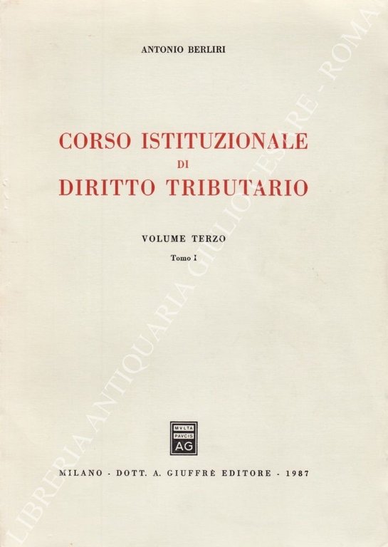 Corso istituzionale di diritto tributario. Vol. III, Tomo I | Immagine Gallery 2