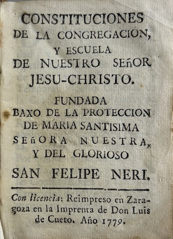Costituciones de la congregacion, y escuela de nuestro Senor Jesu … | Immagine Gallery 2