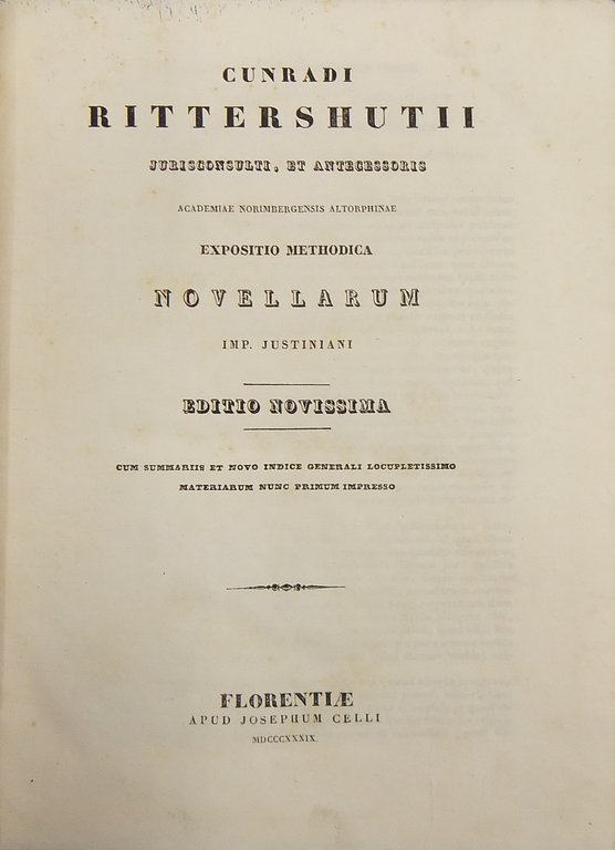 Cunradi Rittershutii jurisconsulti, et antecessoris Academiae Norimbergensis Altorphinae expositio methodica … | Immagine Gallery 2