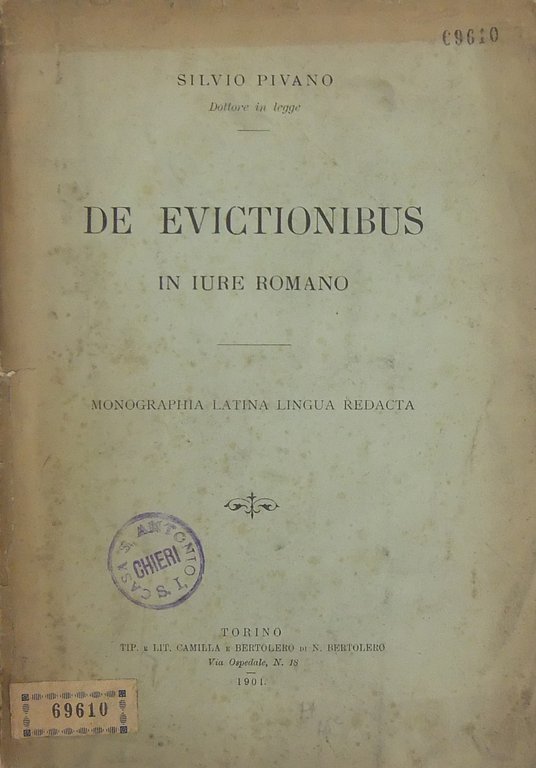 De evictionibus in iure romano. Monographia latina lingua redacta | Immagine Gallery 2