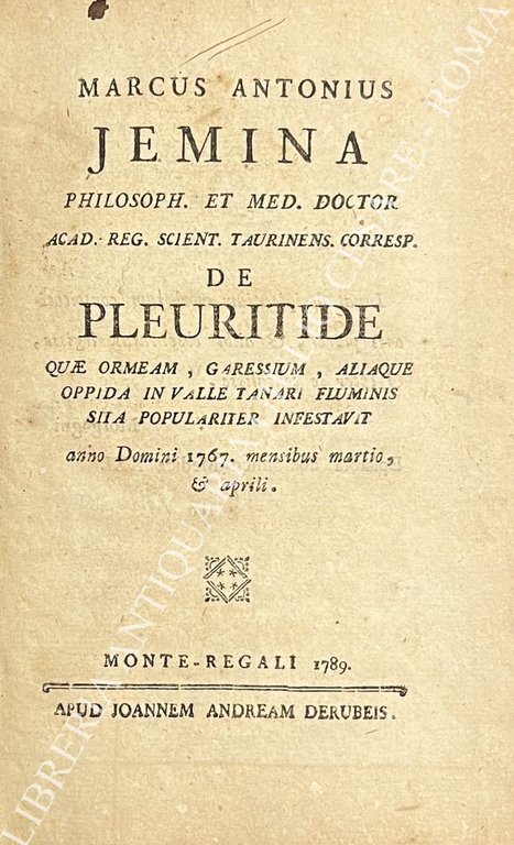 De Pleuritide quae ormeam, garessium, aliaque oppida in valle tanari … | Immagine Gallery 2