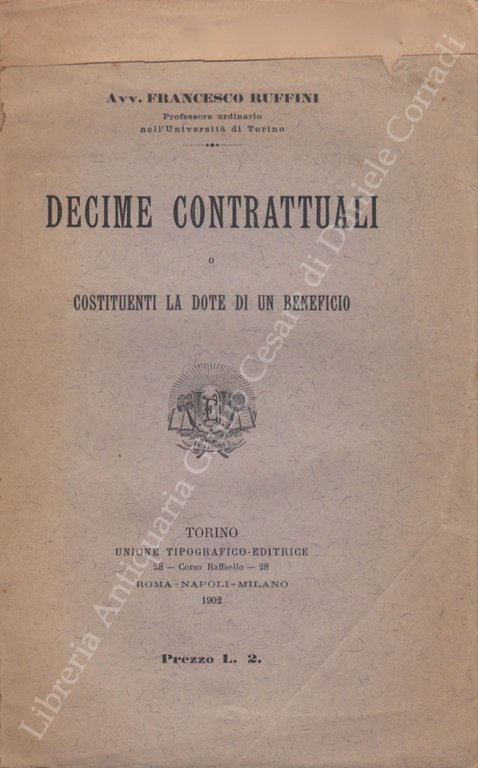 Decime contrattuali o costituenti la dote di un beneficio | Immagine Gallery 2