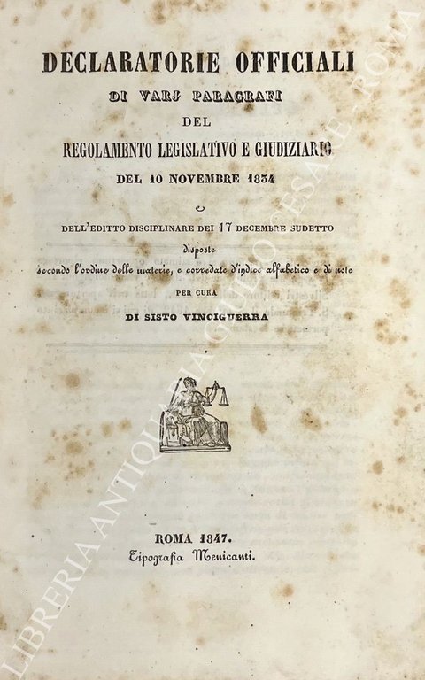Declaratorie officiali di varj paragrafi del regolamento legislativo e giudiziario … | Immagine Gallery 2