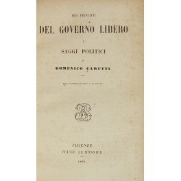 Dei principii del governo libero e saggi politici