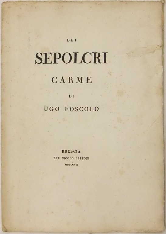 Dei sepolcri. Carme di Ugo Foscolo | Immagine Gallery 2