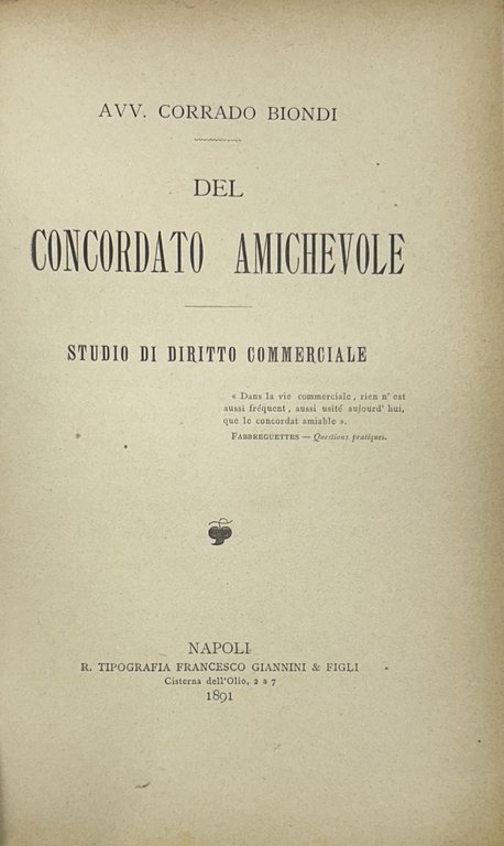 Del concordato amichevole. Studio di diritto commerciale | Immagine Gallery 2