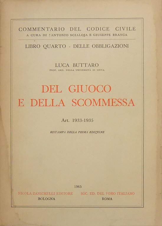 Del giuoco e della scommessa. Art. 1933-1935 | Immagine Gallery 2