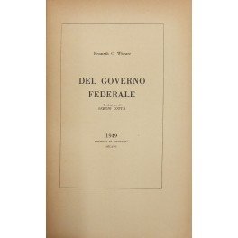 Del governo federale. Traduzione di Sergio Cotta