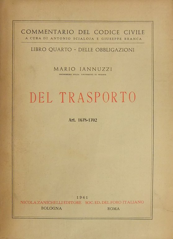 Del trasporto. Art. 1678-1702 | Immagine Gallery 2