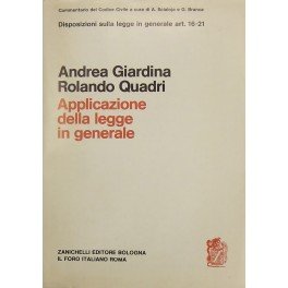 Dell'applicazione della legge in generale. Art. 16-21