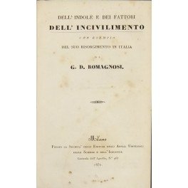 Dell'indole e dei fattori dell'incivilimento con esempio del suo risorgimento …