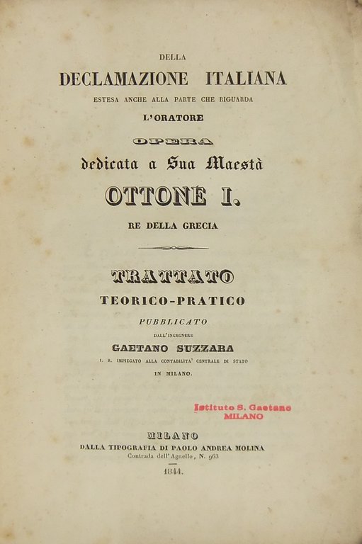 Della declamazione italiana estesa anche alla parte che riguarda l'oratore. … | Immagine Gallery 2