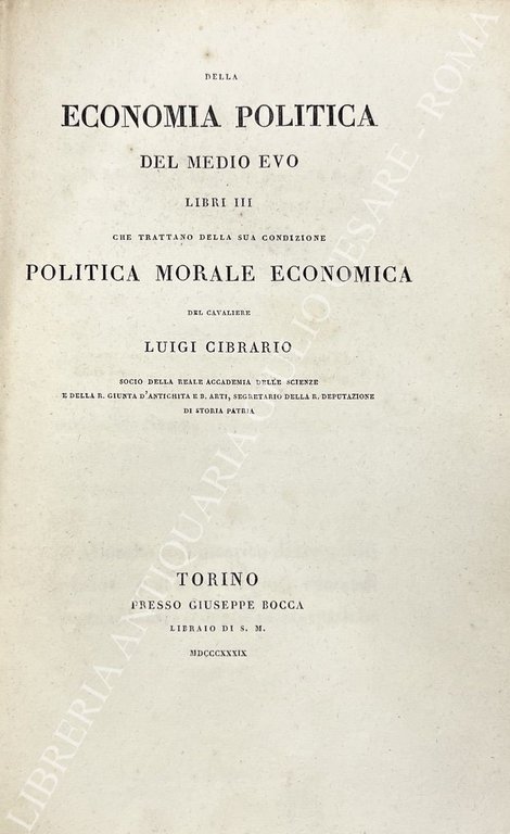 Della economia politica del Medio Evo libri III che trattano … | Immagine Gallery 2