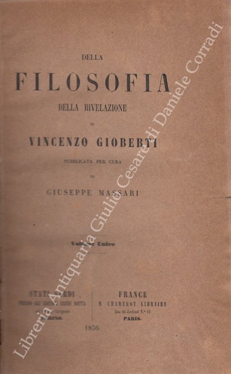 Della filosofia della rivelazione pubblicata per cura di Giuseppe Massari … | Immagine Gallery 2