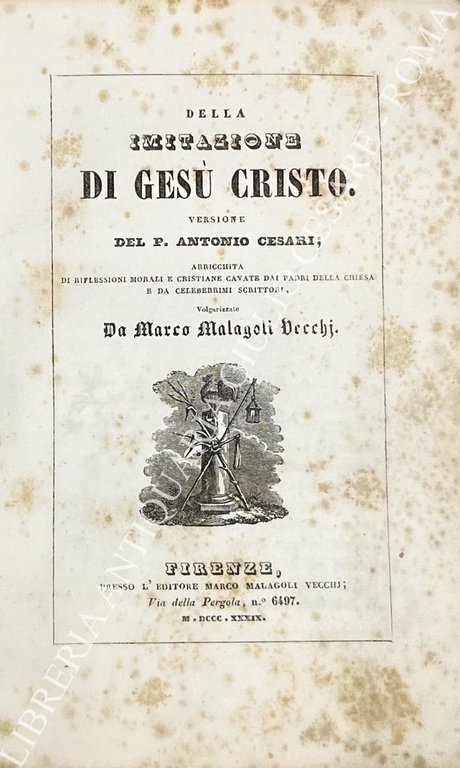 Della imitazione di Gesù Cristo versione per P. Antonio Cesari; … | Immagine Gallery 2