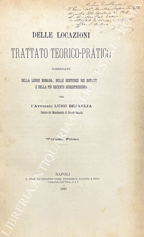 Delle locazioni. Trattato teorico-pratico corredato della legge romana, delle sentenze … | Immagine Gallery 2
