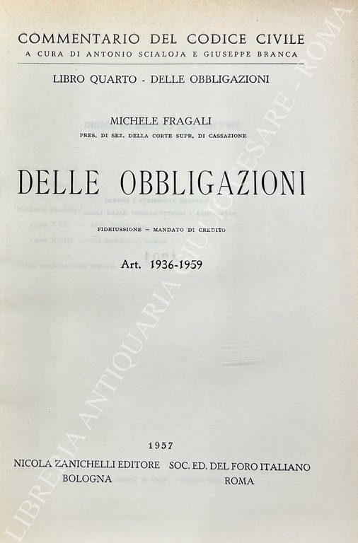 Delle obbligazioni. Fideiussione. Mandato di credito. Art. 1936-1959 | Immagine Gallery 2
