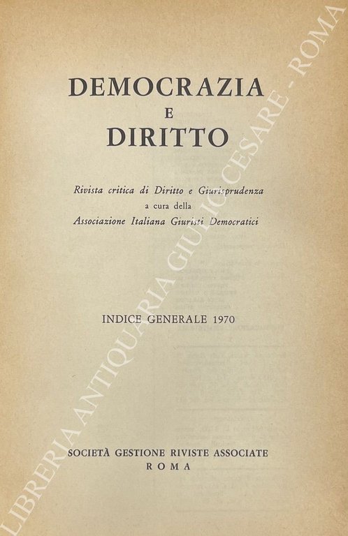 Democrazia e diritto. Rivista critica di Diritto e Giurisprudenza a … | Immagine Gallery 2