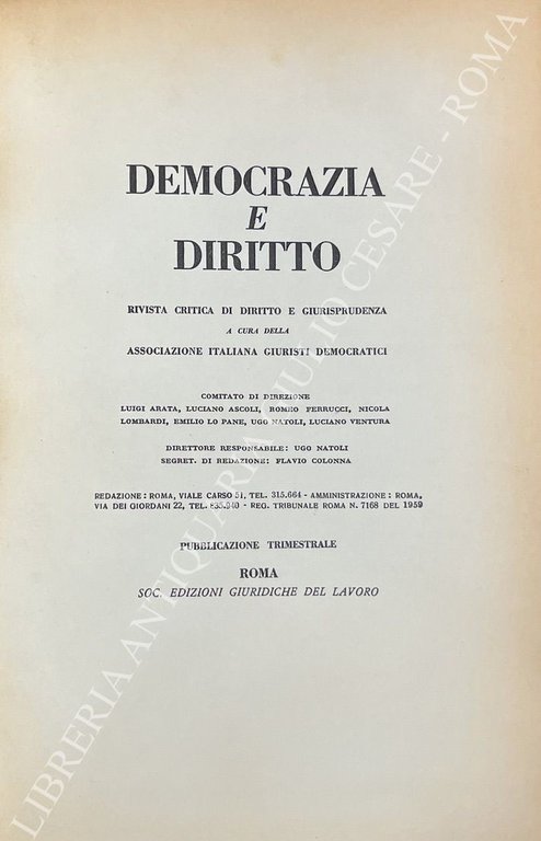 Democrazia e diritto. Rivista critica di Diritto e Giurisprudenza a … | Immagine Gallery 2