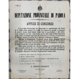 Deputazione Provinciale di Padova. Avviso di concorso per coloro che …