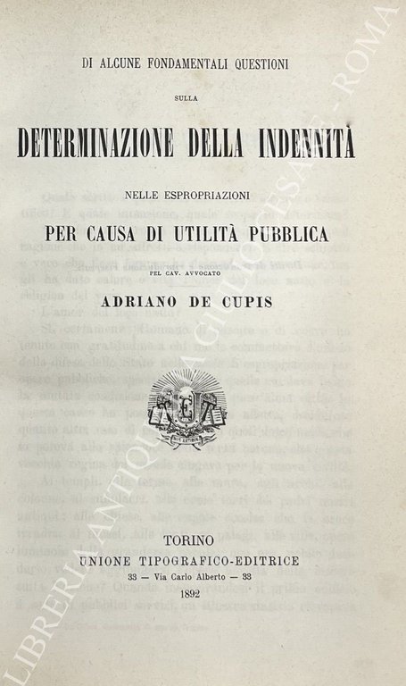 Di alcune fondamentali questioni sulla determinazione della indennità nelle espropriazioni … | Immagine Gallery 2