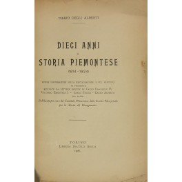 Dieci anni di storia piemontese (1814-1824). Nuove informazioni sulla Restaurazione …