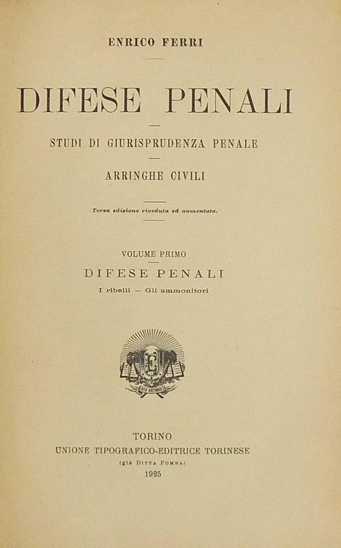 Difese penali. Studi di giurisprudenza penale. Arringhe civili. Vol. I … | Immagine Gallery 2