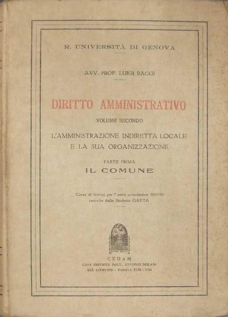 Diritto amministrativo. Vol. II - L'amministrazione indiretta locale e la … | Immagine principale