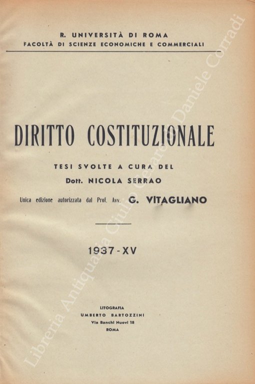 Diritto costituzionale. Tesi svolte a cura del Dott. Nicola Serrao. … | Immagine Gallery 2